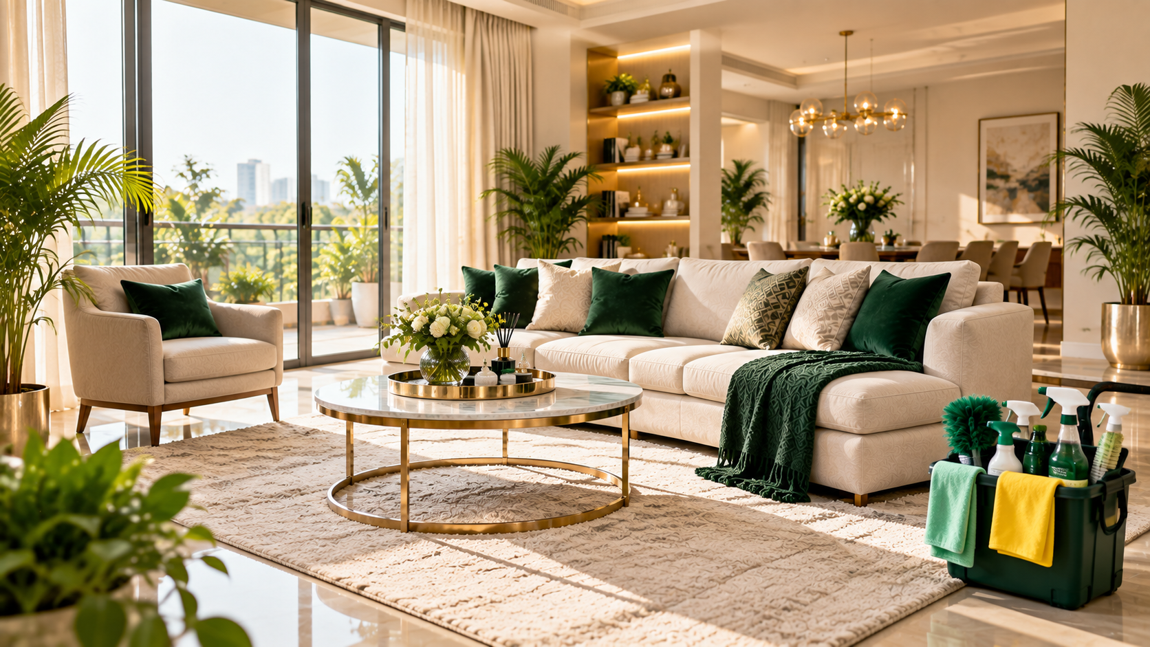 Deep cleaning a modern home