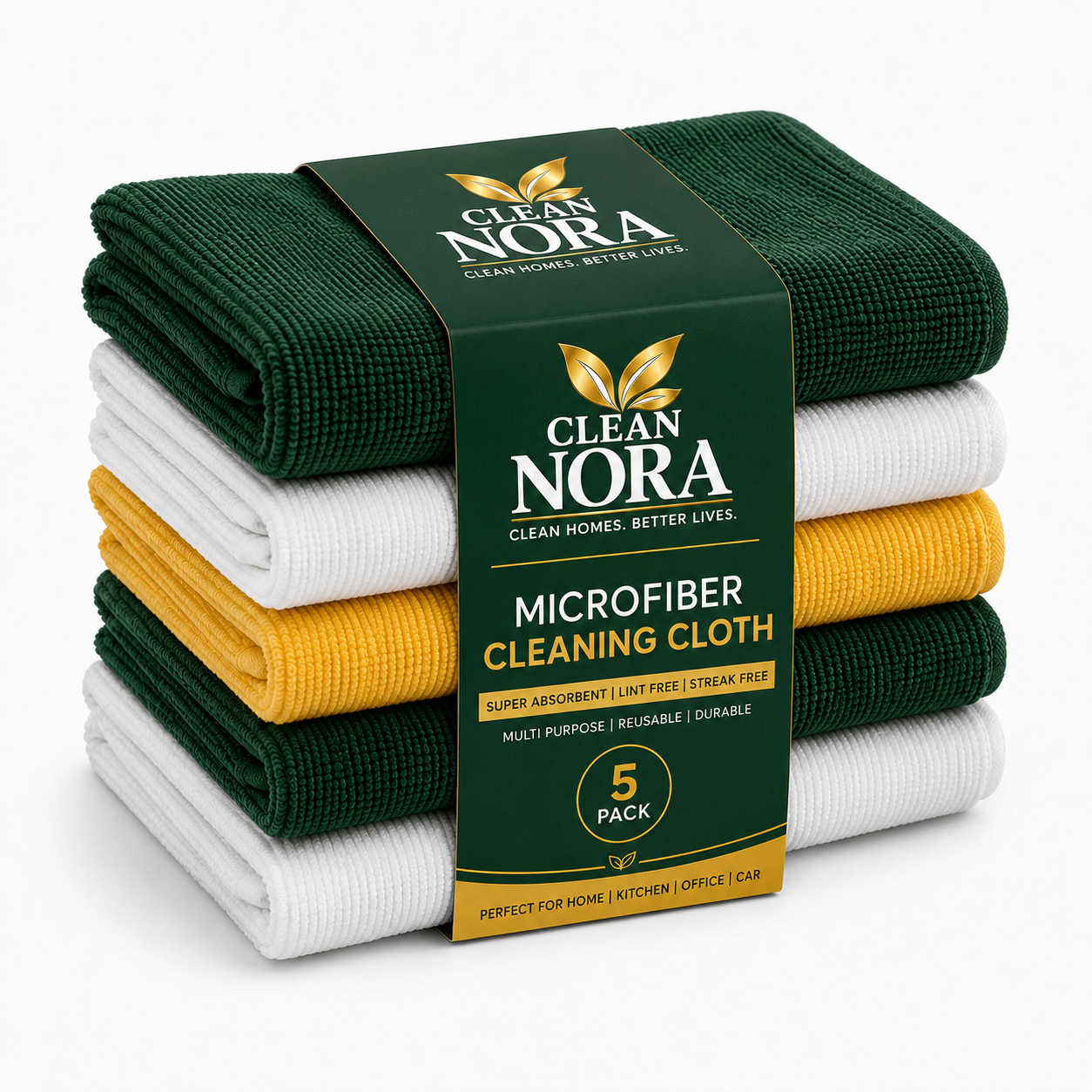 Cleannora Microfiber Cloth (Pack of 5)